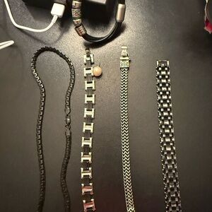 Men's Black and Silver Bracelet Collection